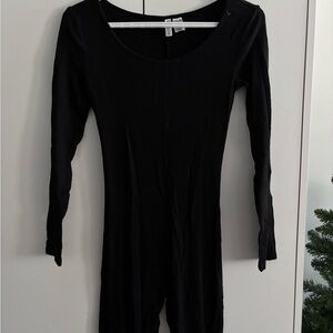 H&M Black Long Sleeve Scoop-Neck Jumpsuit